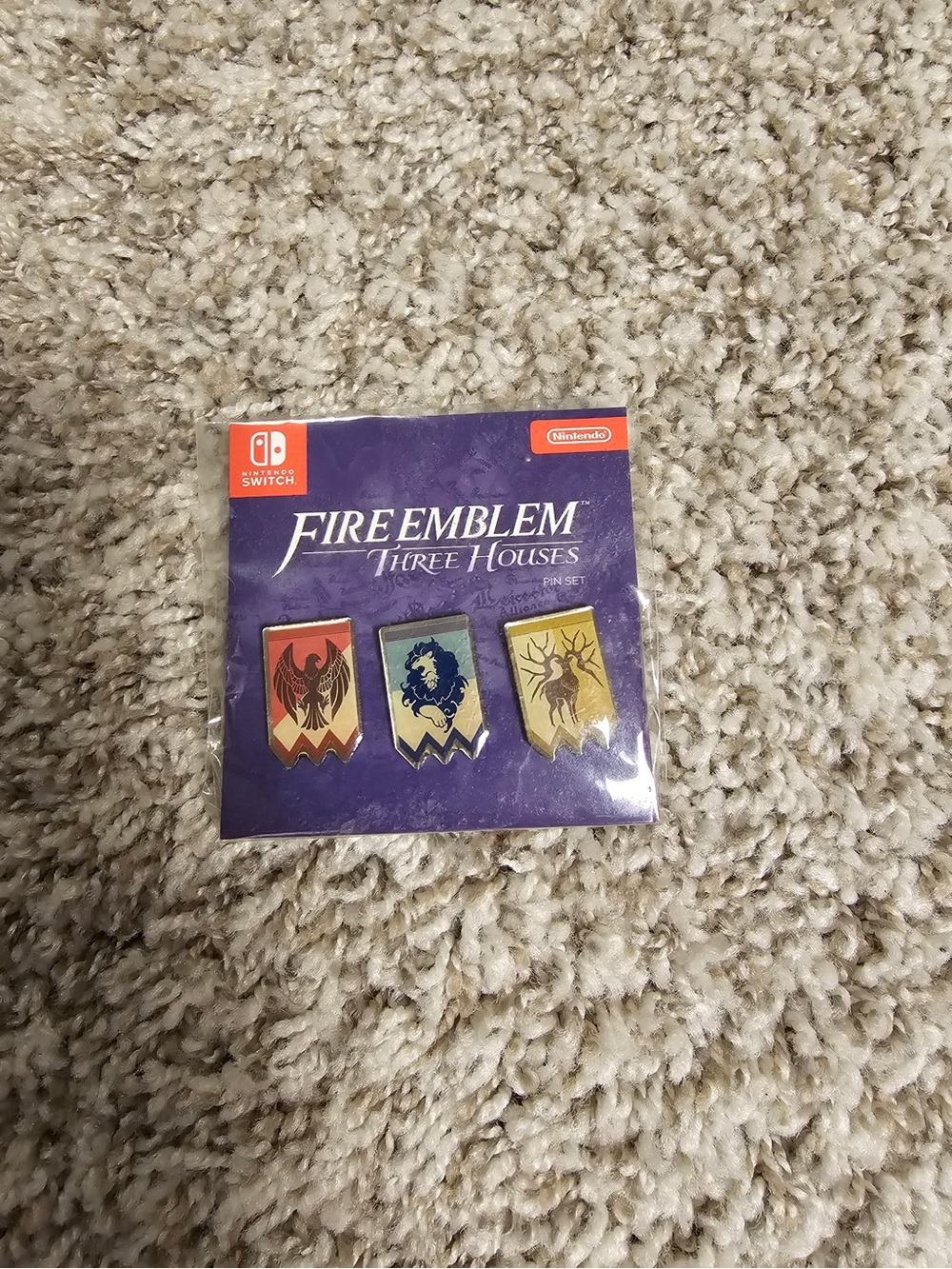 Nintendo Fire Emblem: Three Houses Crest Pin Set - Purple, Red, Blue, Yellow
